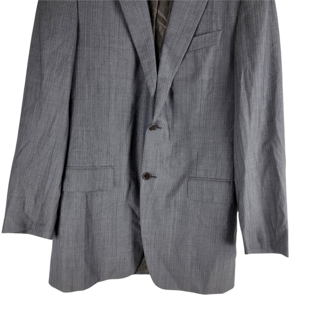 Canali Wool Blazer Lined Gray Two Button Single V… - image 3